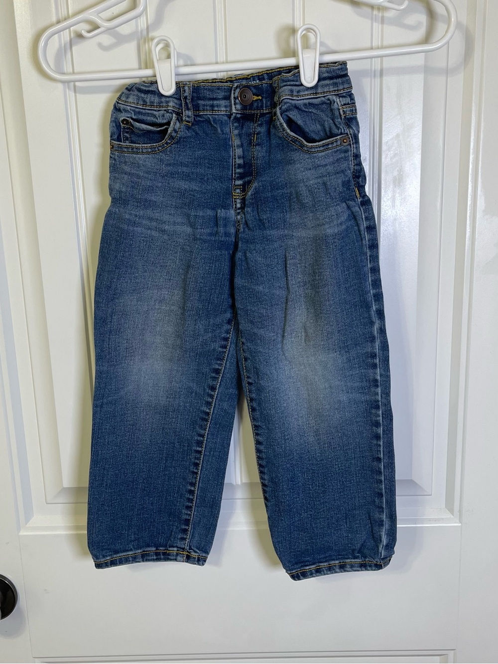 The Children's Place Boys' 4T Blue Relaxed Jeans Adjustable Waist Snap & Zipper